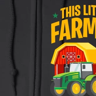 2nd Birthday This Little Farmer Is 2 Year Old Tractor Full Zip Hoodie