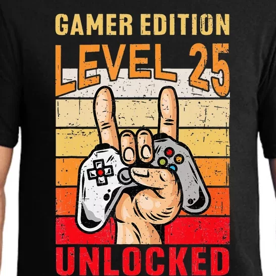 25Th Birthday Video Gamer Edition Level 25 Unlocked Pajama Set