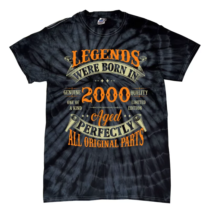 25th Birthday Vintage Legends Born In 2000 25 Years Old Tie-Dye T-Shirt