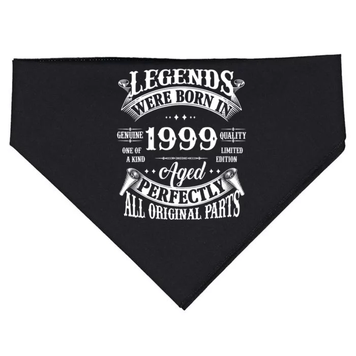 25th Birthday Vintage Legends Born In 1999 25 Years Old USA-Made Doggie Bandana