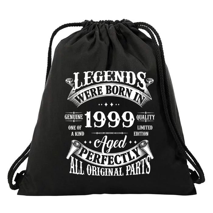 25th Birthday Vintage Legends Born In 1999 25 Years Old Drawstring Bag