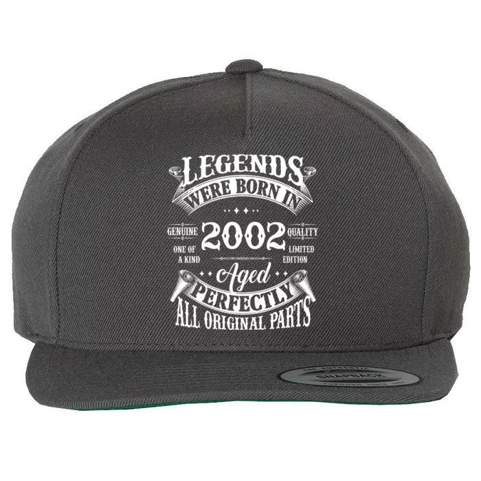 22nd Birthday Vintage Legends Born In 2002 22 Years Old Wool Snapback Cap