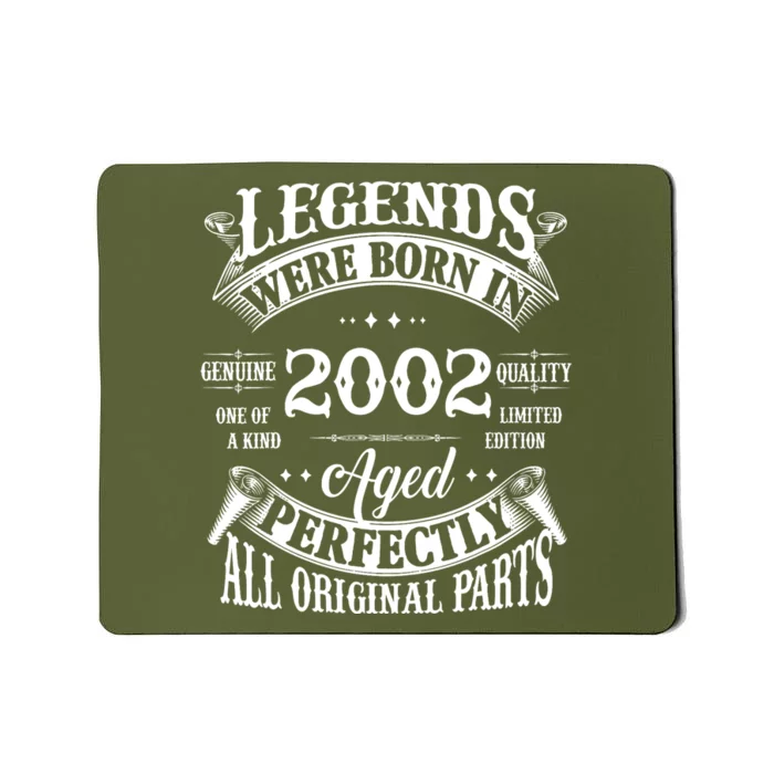 22nd Birthday Vintage Legends Born In 2002 22 Years Old Mousepad