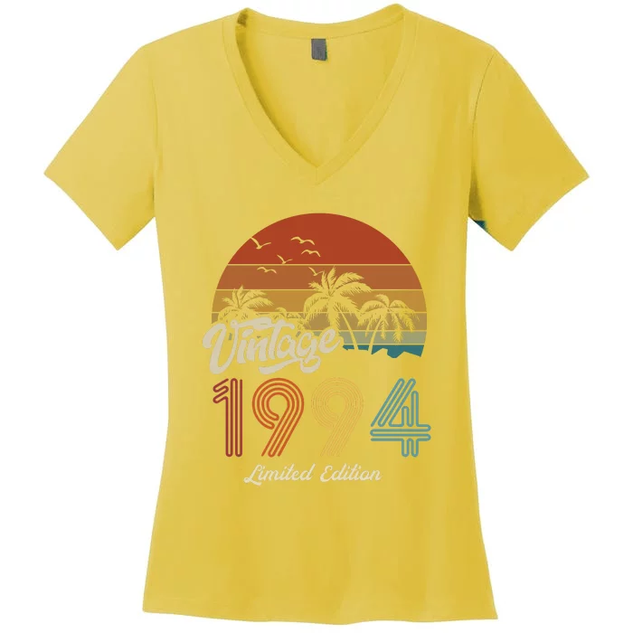 29th Birthday Vintage Limited Edition 1994 Women's V-Neck T-Shirt