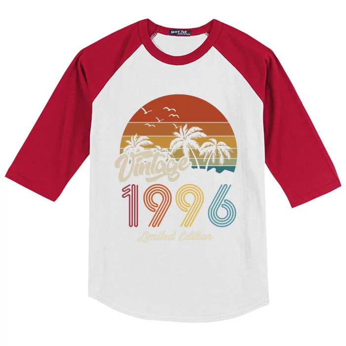 27th Birthday Vintage Limited Edition 1996 Kids Colorblock Raglan Jersey