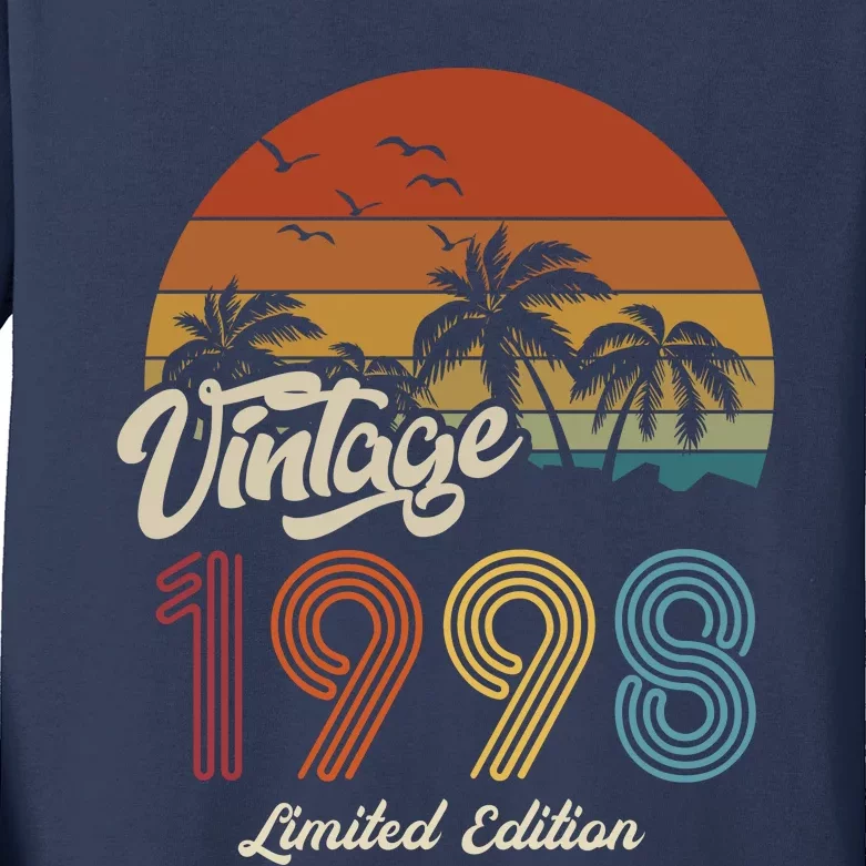 25th Birthday Vintage Limited Edition 1998 Kids Long Sleeve Shirt