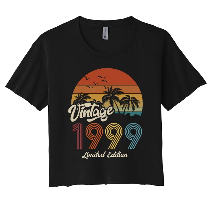 24th Birthday Vintage Limited Edition 1999 Women's Crop Top Tee