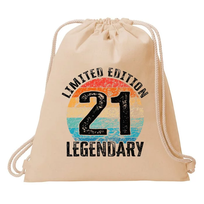 21st Birthday Vintage Legendary Bday Limited Edition Drawstring Bag