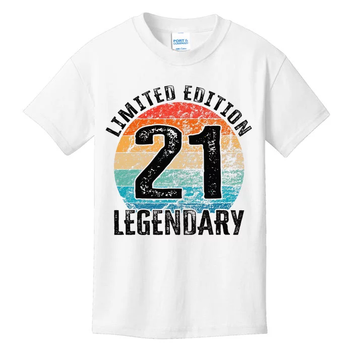 21st Birthday Vintage Legendary Bday Limited Edition Kids T-Shirt