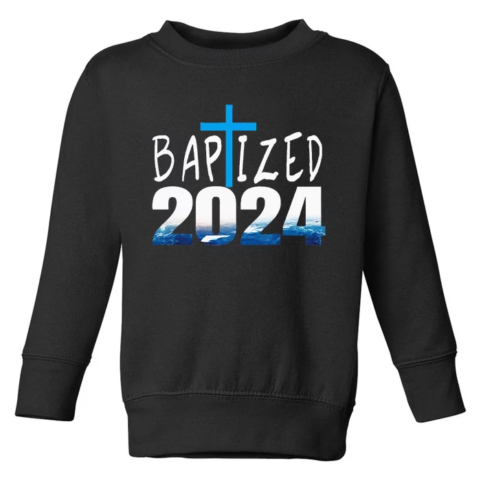 2024 Christian Baptism Baptized Toddler Sweatshirt