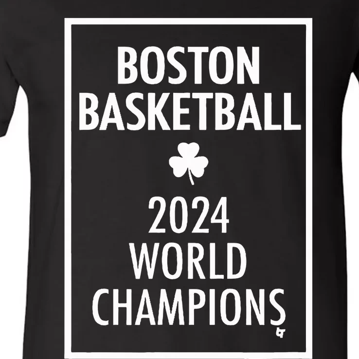 2024 Champions Boston Basketball V-Neck T-Shirt