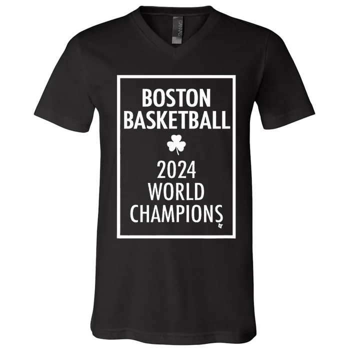 2024 Champions Boston Basketball V-Neck T-Shirt