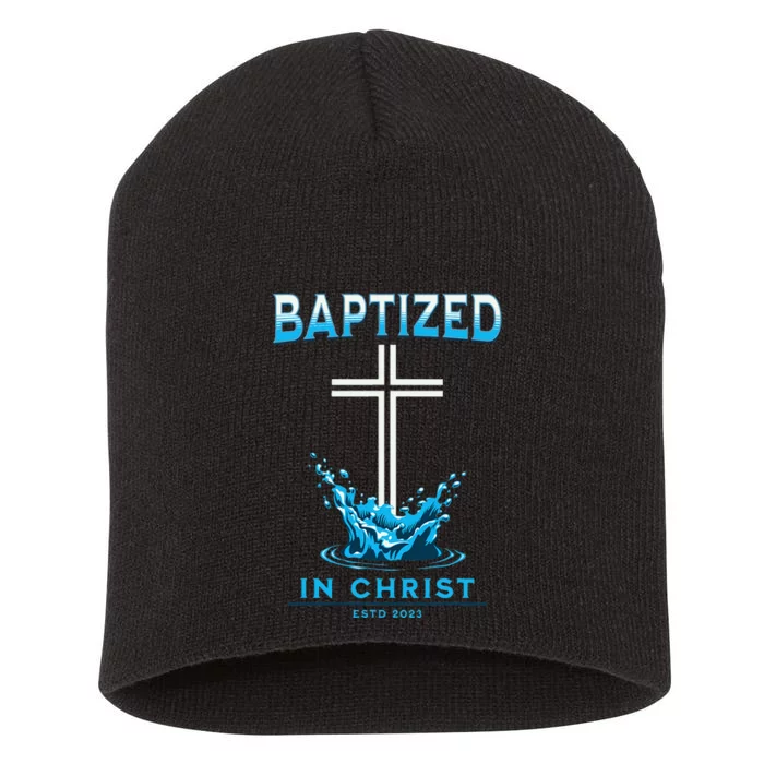 2023 Christian Baptism Baptized In Christ Keepsake Short Acrylic Beanie