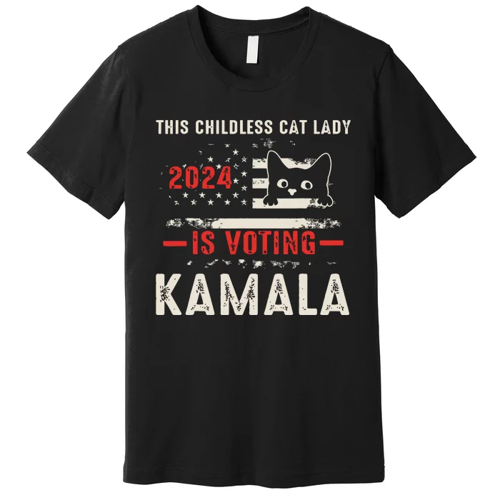 2024 Childless Cat Lady Premium T-Shirt