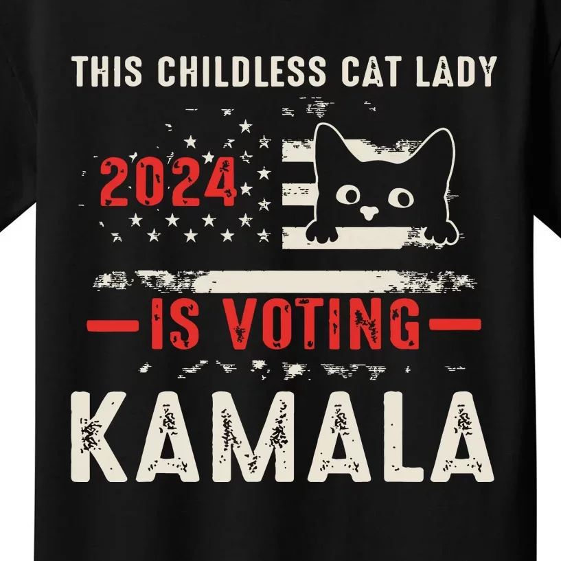 2024 Childless Cat Lady Kids T-Shirt