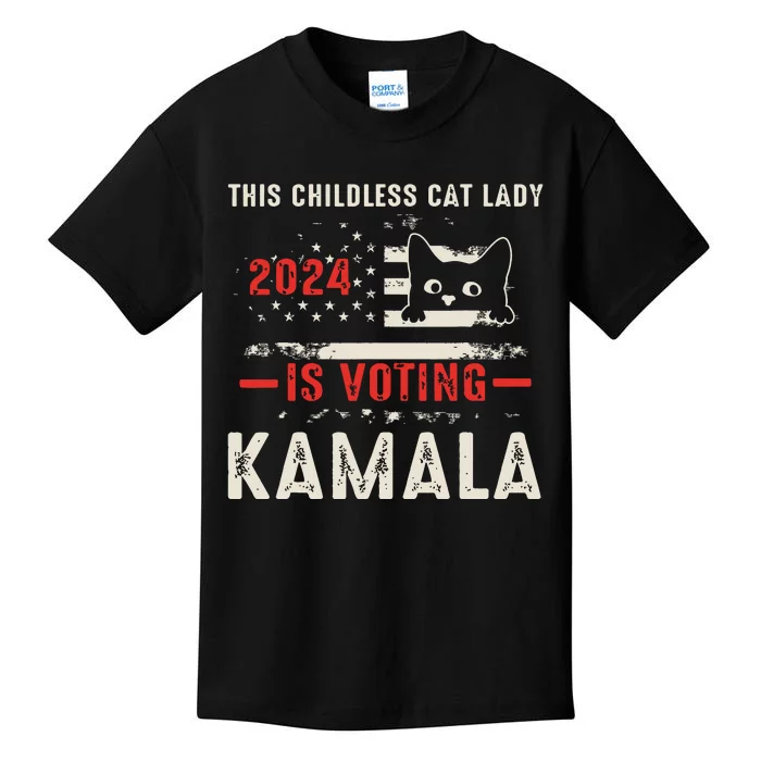 2024 Childless Cat Lady Kids T-Shirt