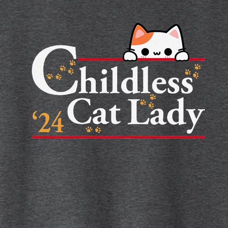 2024 Childless Cat Lady For President Women's Crop Top Tee