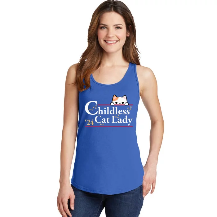 2024 Childless Cat Lady For President Ladies Essential Tank