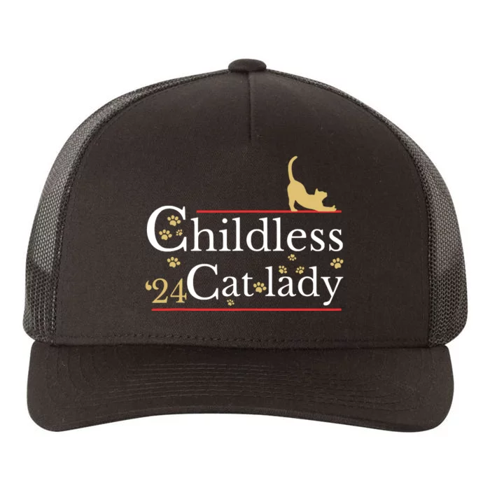 2024 Childless Cat Lady Yupoong Adult 5-Panel Trucker Hat