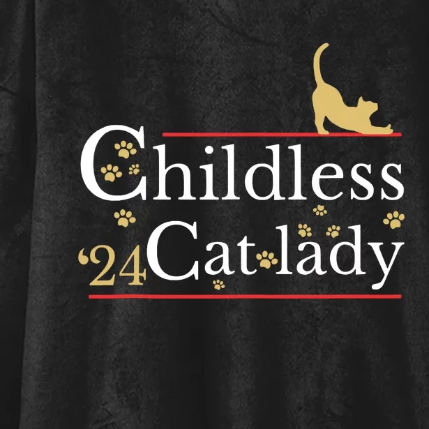 2024 Childless Cat Lady Hooded Wearable Blanket