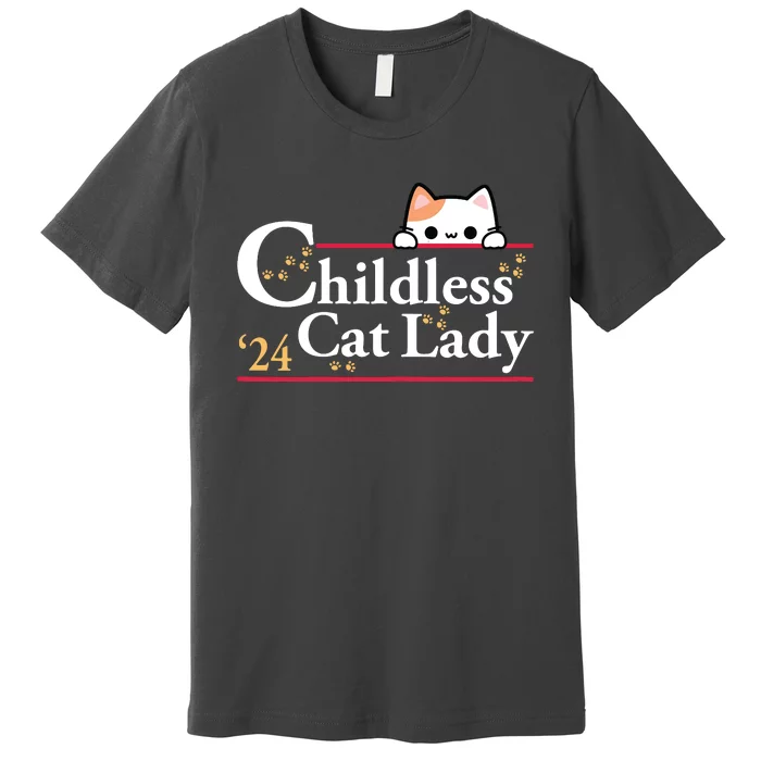 2024 Childless Cat Lady Premium T-Shirt