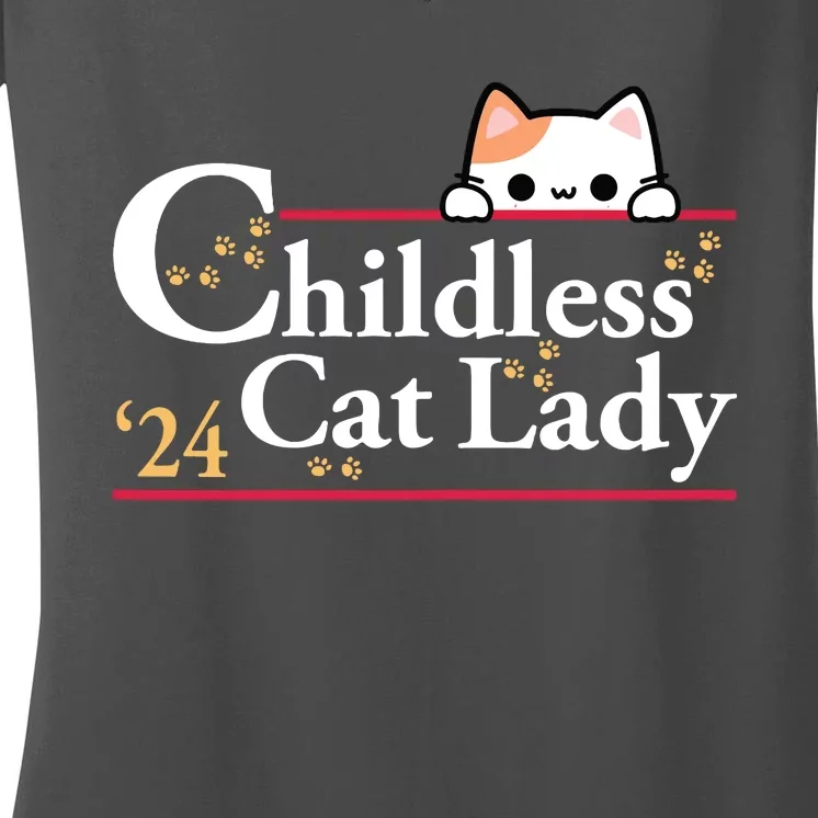 2024 Childless Cat Lady Women's V-Neck T-Shirt