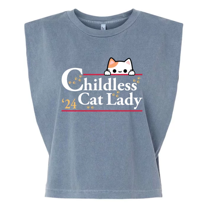 2024 Childless Cat Lady Garment-Dyed Women's Muscle Tee