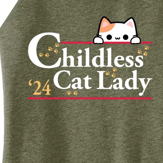 2024 Childless Cat Lady Women’s Perfect Tri Rocker Tank