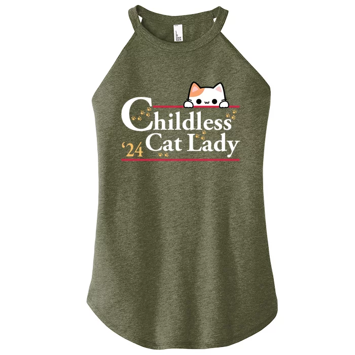 2024 Childless Cat Lady Women’s Perfect Tri Rocker Tank