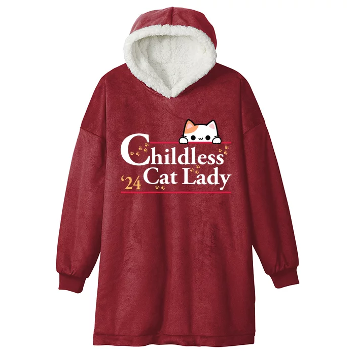 2024 Childless Cat Lady Hooded Wearable Blanket