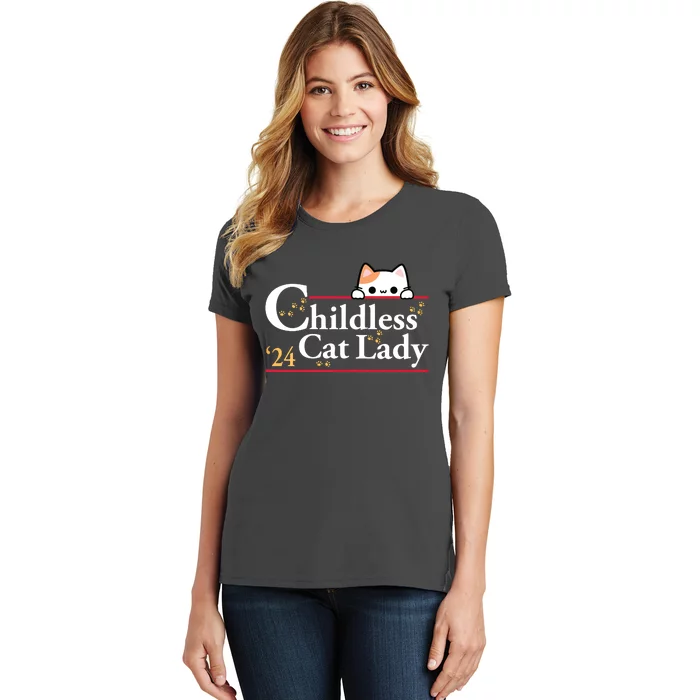 2024 Childless Cat Lady For President Women's T-Shirt