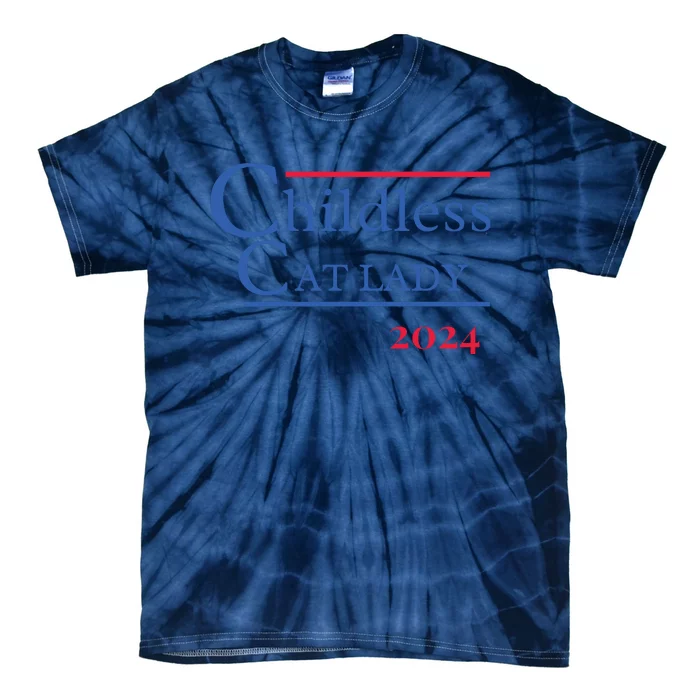 2024 Childless Cat Lady Tie-Dye T-Shirt