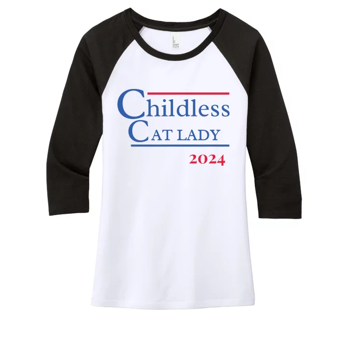 2024 Childless Cat Lady Women's Tri-Blend 3/4-Sleeve Raglan Shirt