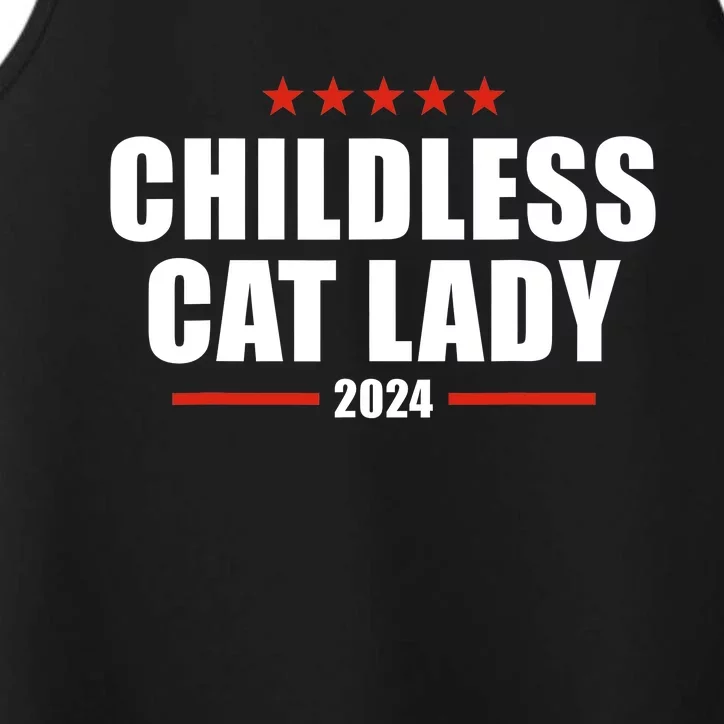 2024 Childless Cat Lady For President Performance Tank