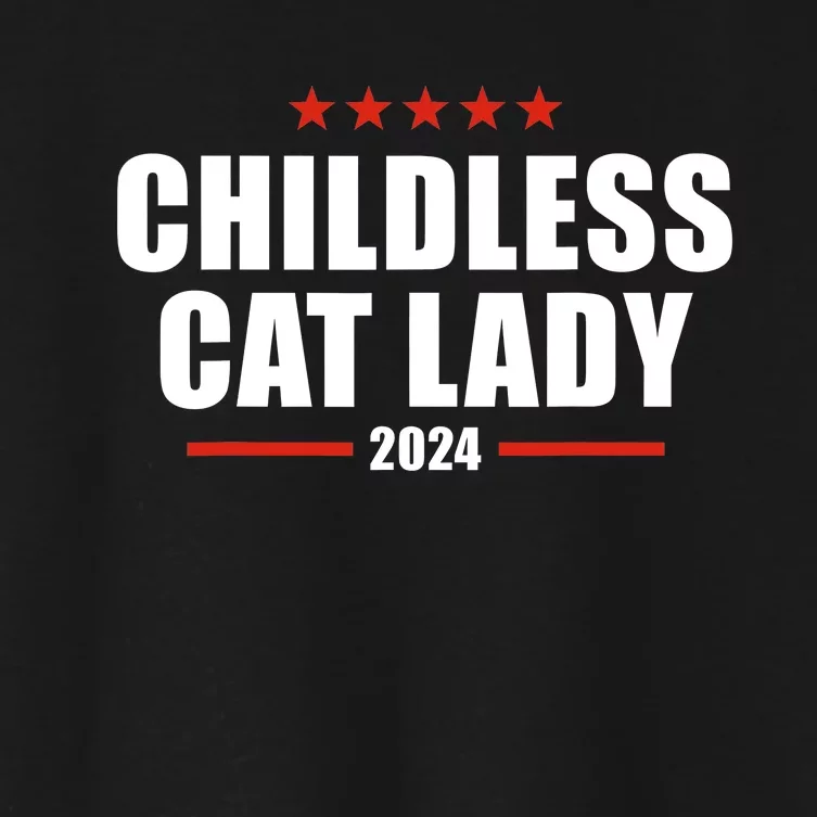 2024 Childless Cat Lady For President Women's Crop Top Tee