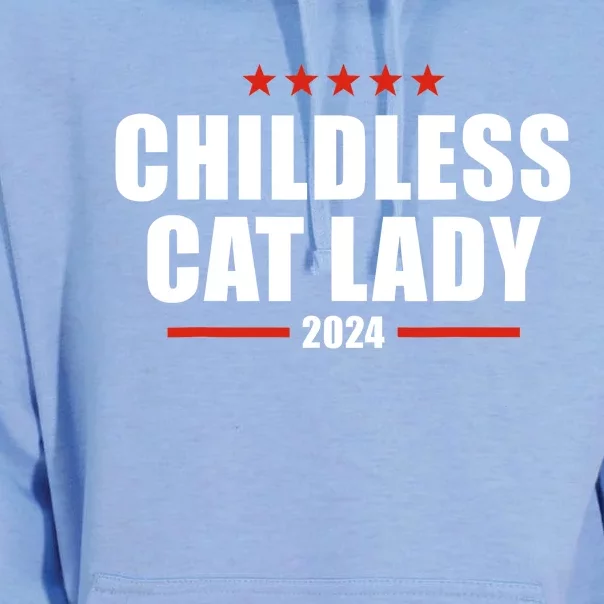 2024 Childless Cat Lady For President Unisex Surf Hoodie