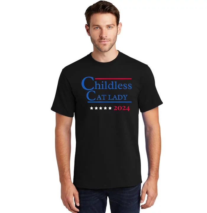 2024 Childless Cat Lady For President Tall T-Shirt