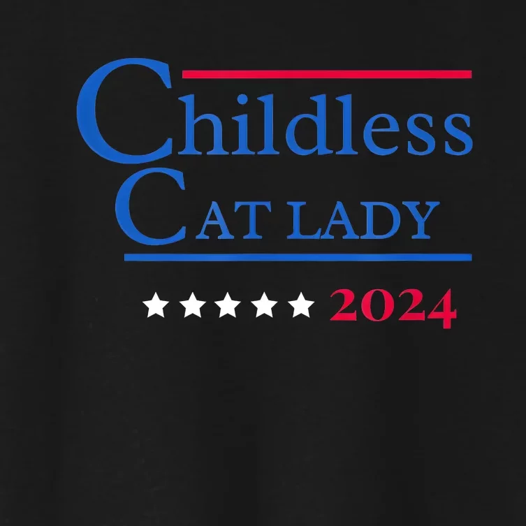 2024 Childless Cat Lady For President Women's Crop Top Tee