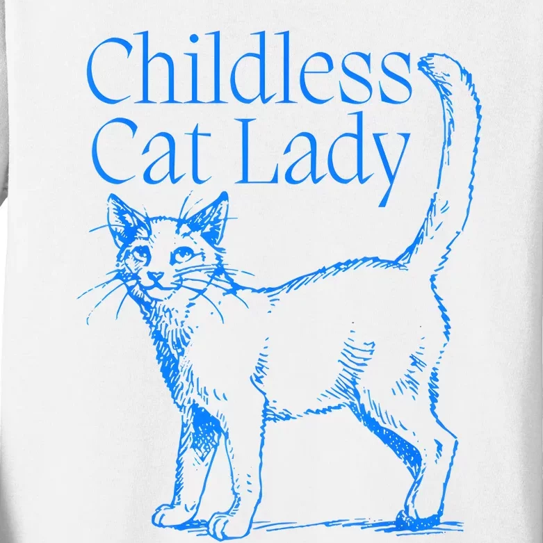 2024 Childless Cat Lady For President Kids Long Sleeve Shirt