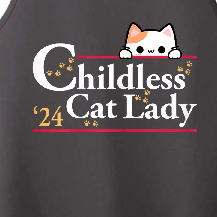 2024 Childless Cat Lady For President Performance Tank