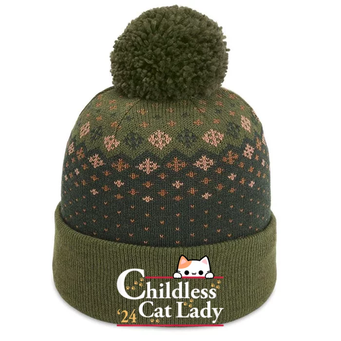 2024 Childless Cat Lady For President The Baniff Cuffed Pom Beanie