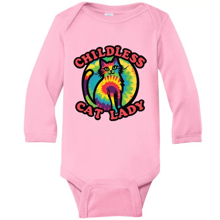 2024 Childless Cat Lady Design Ladies Is Voting Kamala Elect Baby Long Sleeve Bodysuit