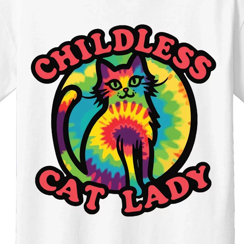 2024 Childless Cat Lady Design Ladies Is Voting Kamala Elect Kids T-Shirt