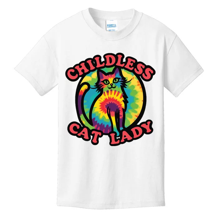 2024 Childless Cat Lady Design Ladies Is Voting Kamala Elect Kids T-Shirt