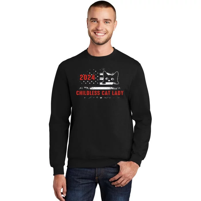 2024 Childless Cat Lady Tall Sweatshirt