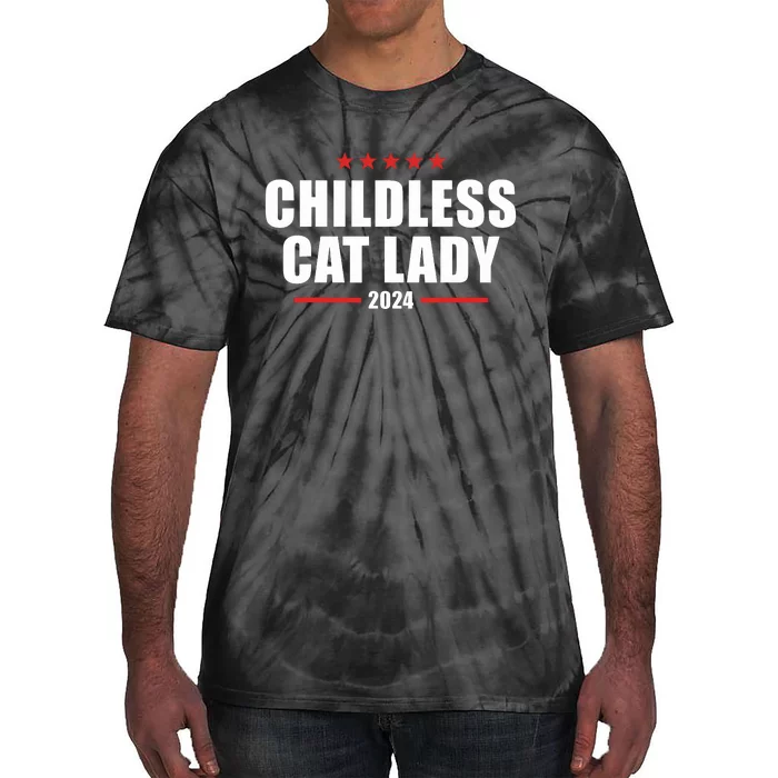 2024 Childless Cat Lady Tie-Dye T-Shirt