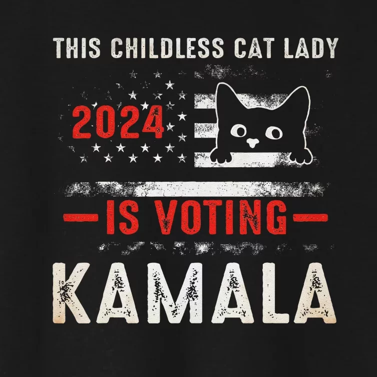 2024 Childless Cat Lady Gift Women's Crop Top Tee