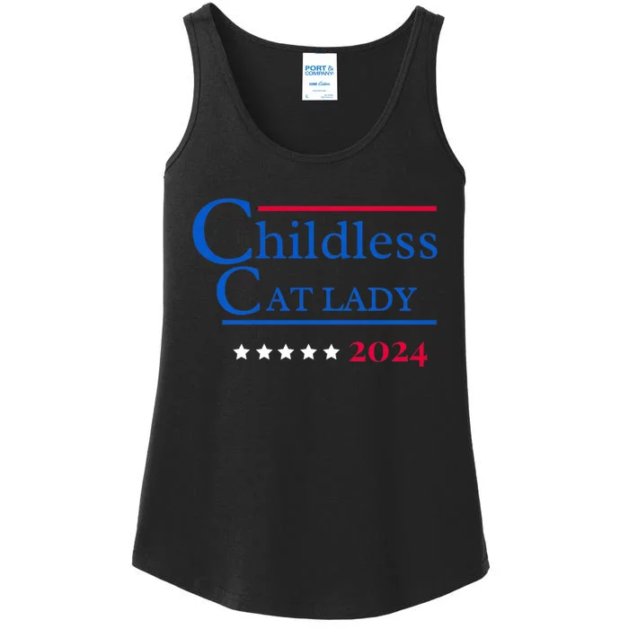 2024 Childless Cat Lady For President Ladies Essential Tank