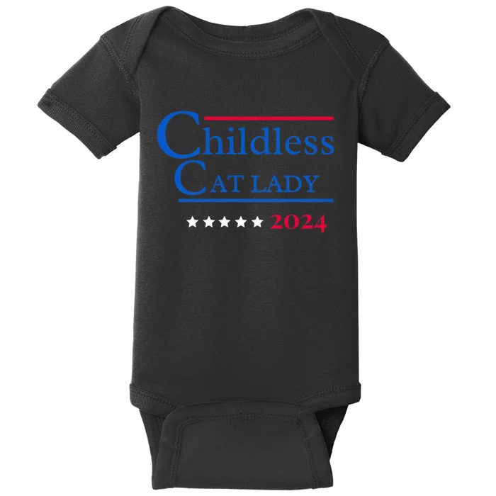 2024 Childless Cat Lady For President Baby Bodysuit