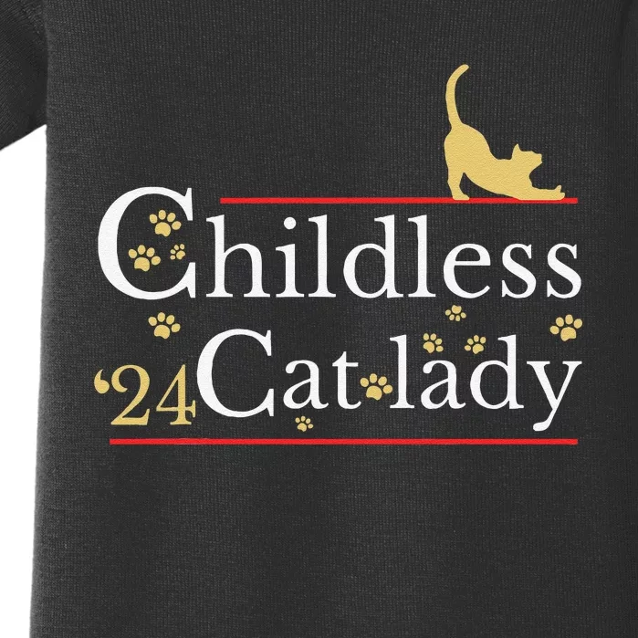 2024 Childless Cat Lady Gift Baby Bodysuit